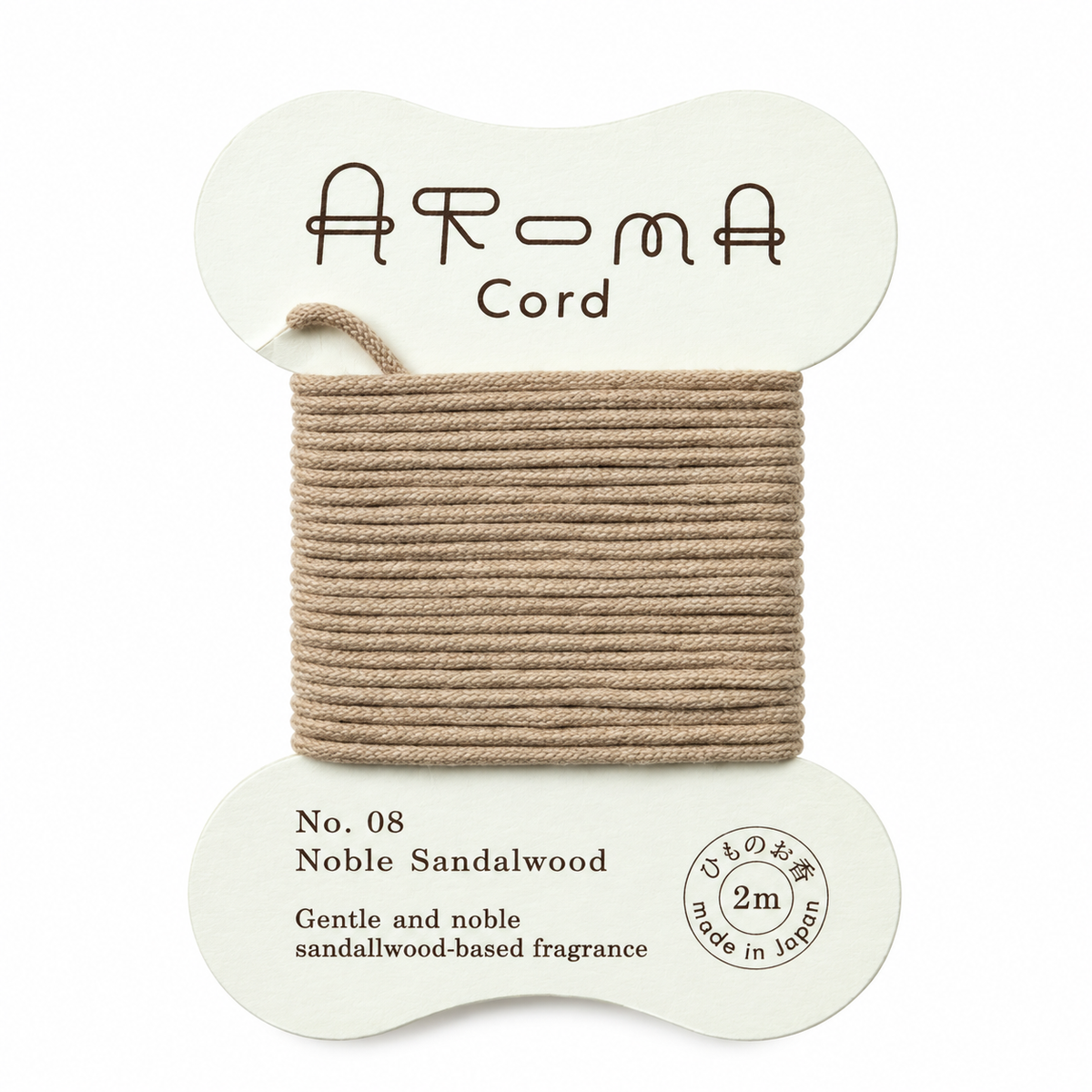 日本製 薫寿堂 AROMA Cord 紐のお香｜No.08 ノーブルサンダルウッド・2m