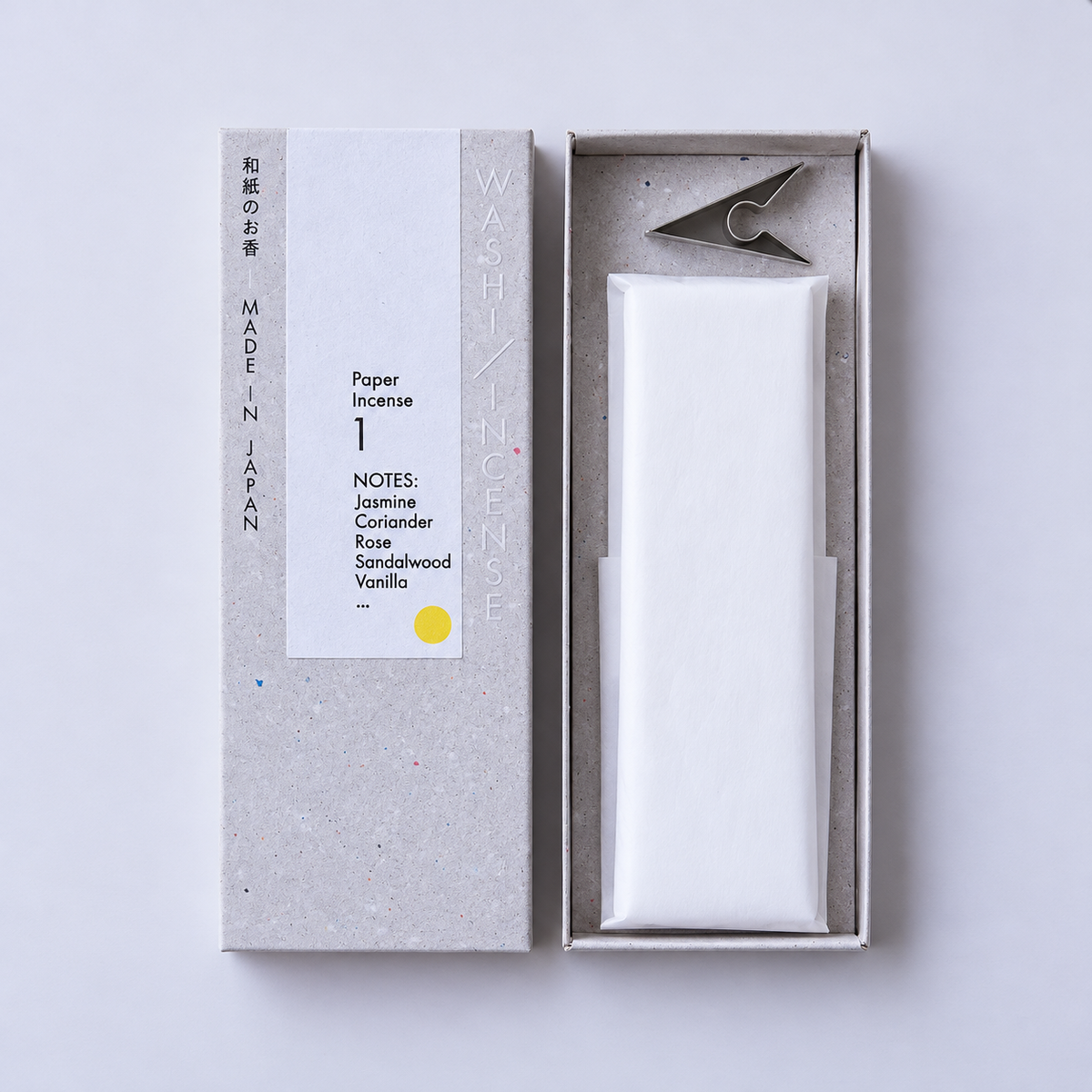 日本製 薫寿堂 WASHI INCENSE 和紙のお香｜No.01 スパイシーフローラル・30枚入