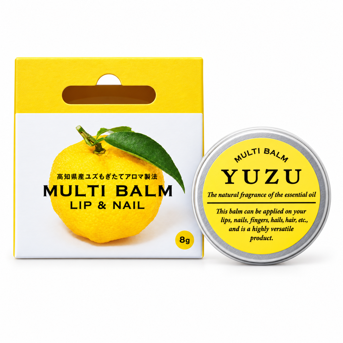 日本製 デイリーアロマ 高知県産YUZU マルチバーム 8g｜リップ＆ネイル・爽やかな柚子の香り