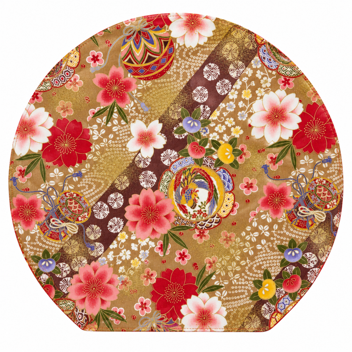 WATOSORA Blossom Shower Half-Moon Mat | Red, Made in Japan, Reversible, 34.5 × 31.5cm