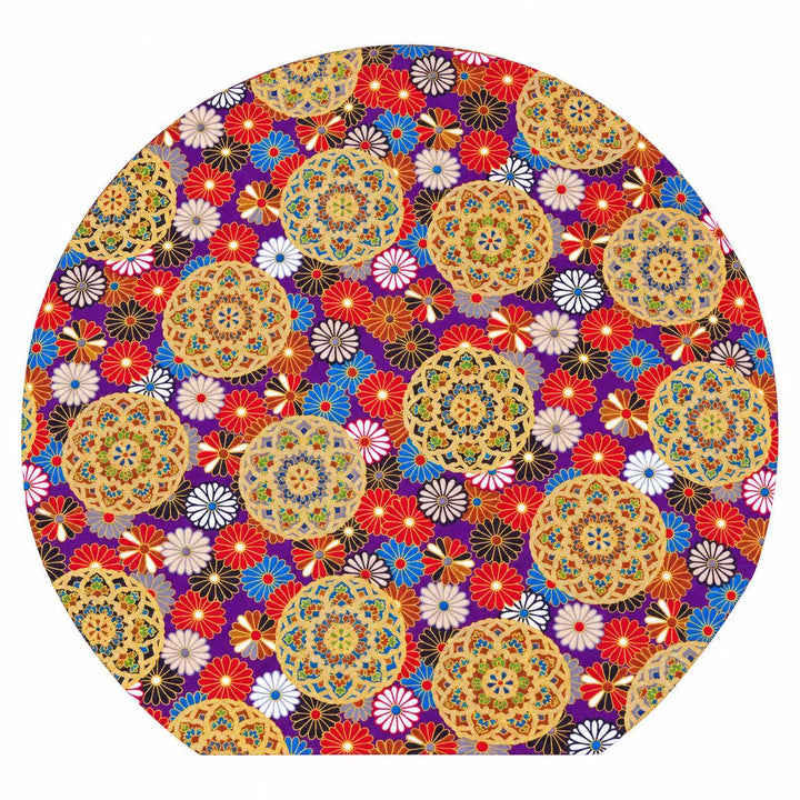 WATOSORA Miyabi Half-Moon Mat | Purple, Made in Japan, Reversible, 34.5 × 31.5cm