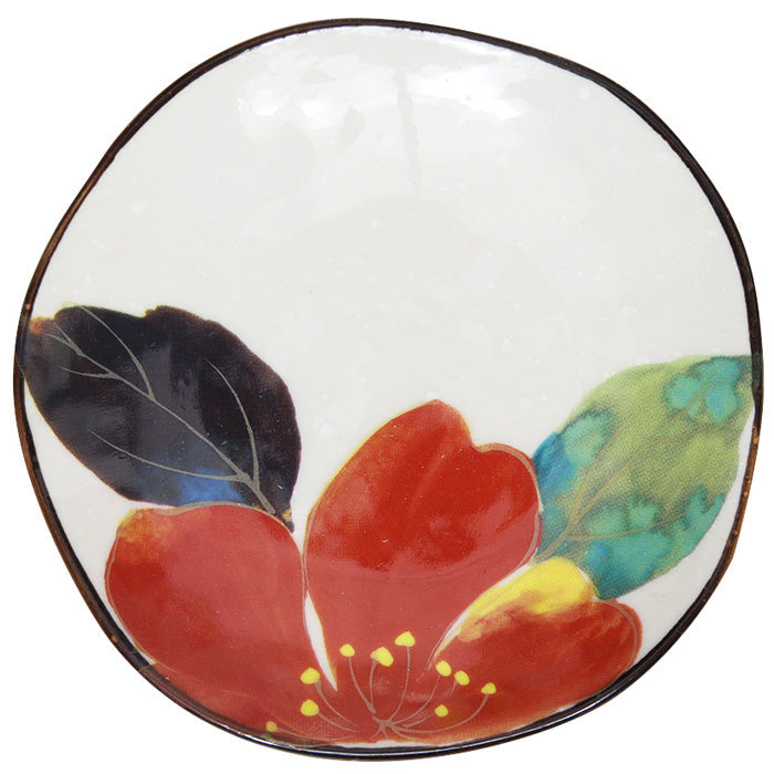 セラミック藍 12ヶ月小皿 1月 山茶花 品番40530