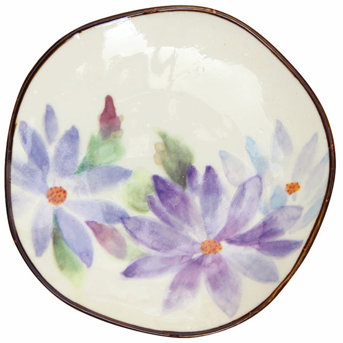 セラミック藍 12ヶ月小皿 7月 えぞ菊 品番40536