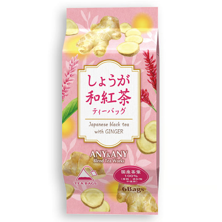 ANY&ANY Ginger Japanese Black Tea, 6 Tea Bags